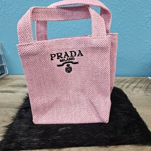 Prada Textured Pink Tote Bag